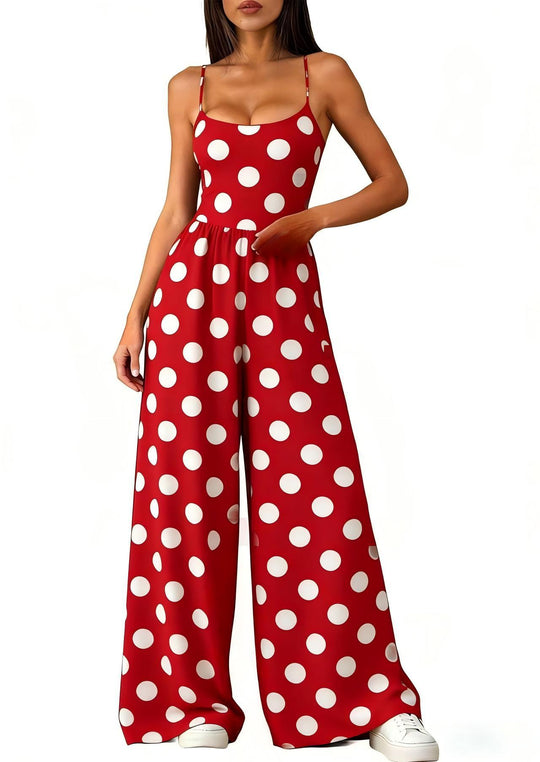 Damen Eleganter Jumpsuit mit geometrischem Print und breiten Beinen R&B