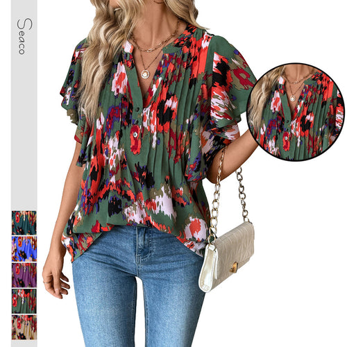 Damen Bluse mit Rüschenelementen und strukturiertem Design R&B