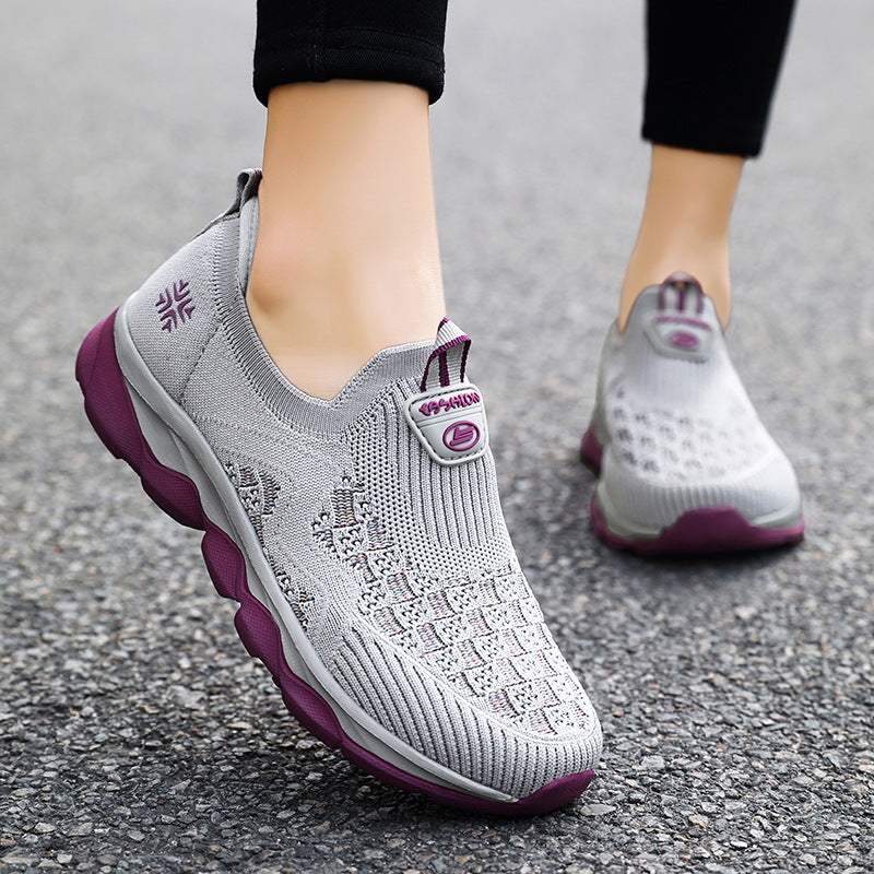 Damen Atmungsaktive Slip-On Spazier-Sneaker mit flexibler Sohle R&B