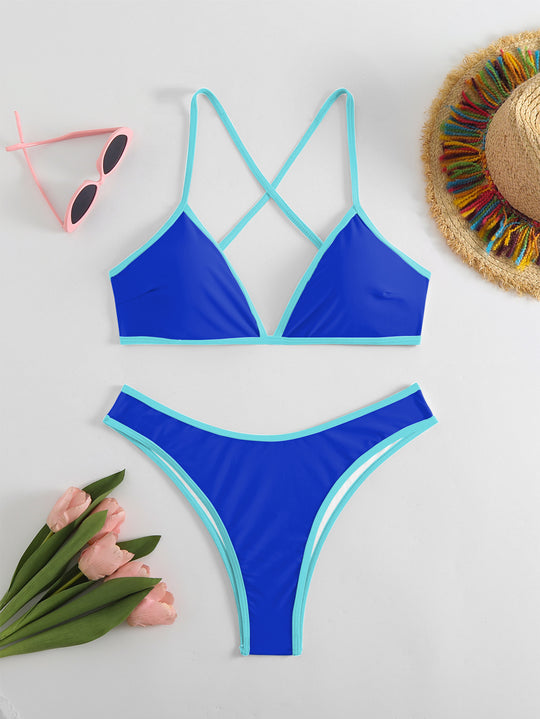 Damen Triangel-Bikini mit X-Träger-Design R&B