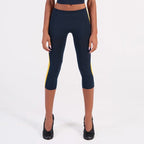Damen Sportliche 3/4-Leggings mit seitlichen Kontraststreifen R&B