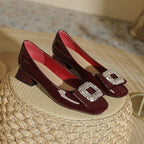 Damen Elegante Ballerinas mit funkelnder Schmuckschnalle