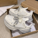 Damen sportliche Sneakers mit modischem Perlen-Schnürsystem R&B