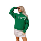 Damen Rollkragenpullover mit lustigem Weihnachtsmotiv R&B