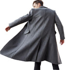 Herren eleganter langer Wintermantel mit klassischem Revers R&B