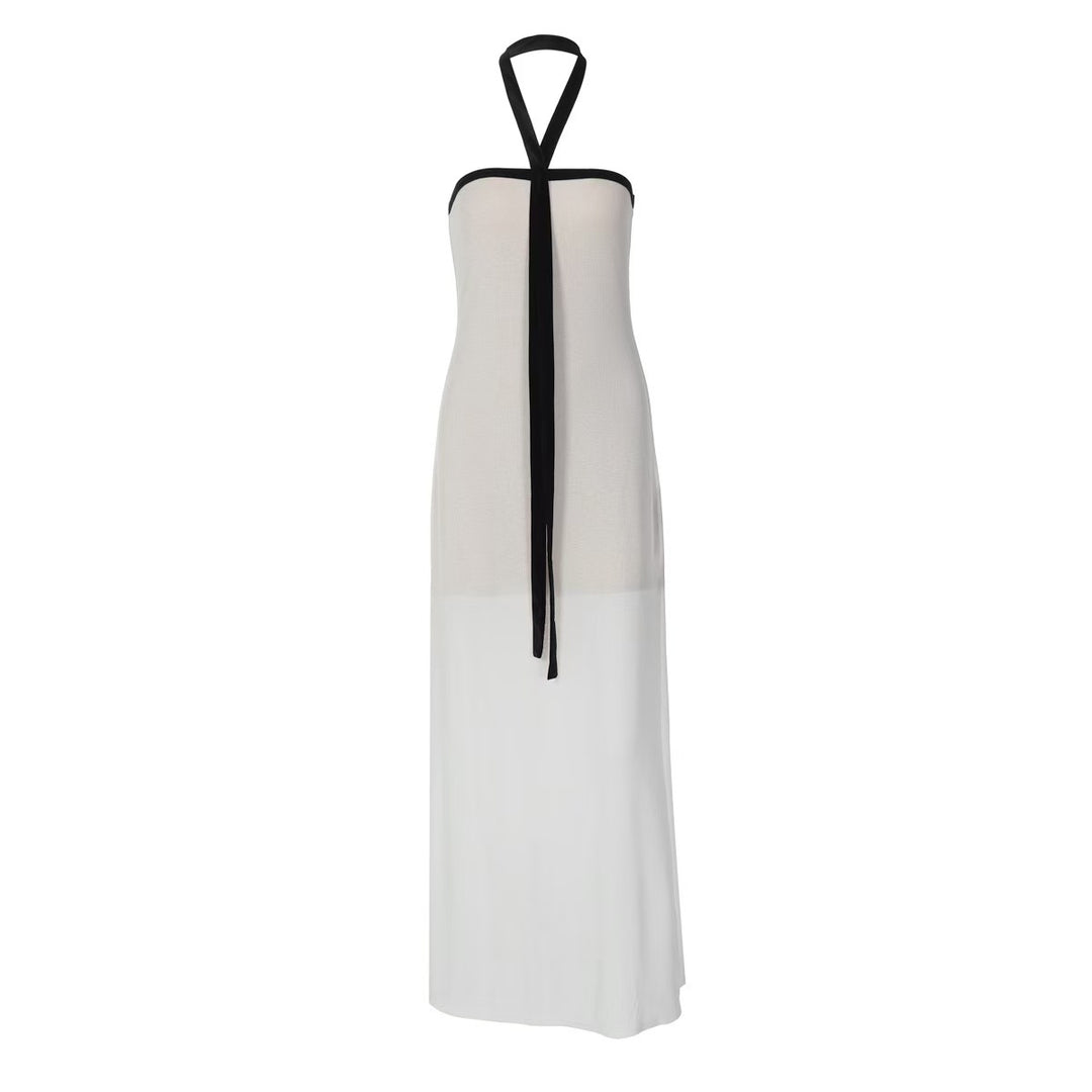 Damen Elegantes Maxikleid mit schulterfreiem Design und tailliertem Schnitt R&B