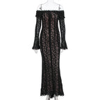 Damen Elegantes Spitzenkleid im figurbetonten Schnitt mit Off-Shoulder Design R&B