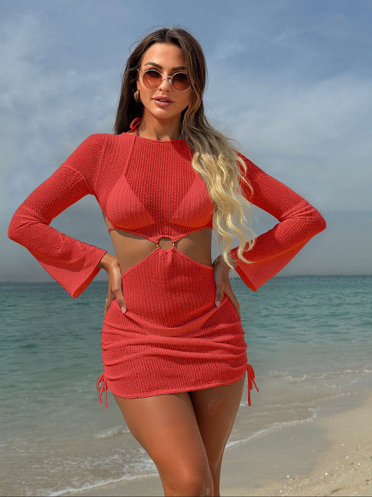 Damen Cut-Out Strandkleid R&B