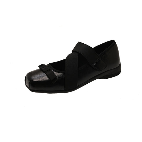Damen Ballerinas mit elastischen Riemen und dekorativer Schleifen-Applikation R&B