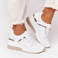 Damen Wedge Sneakers mit atmungsaktiver Oberflächenstruktur und modischem Metallic-Detail R&B