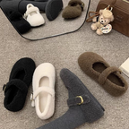 Damen Bequeme Hausschuhe mit Schnallenverschluss und weichem Innenfutter R&B
