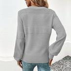 Damen exklusiver Strickpullover mit strukturiertem Design R&B