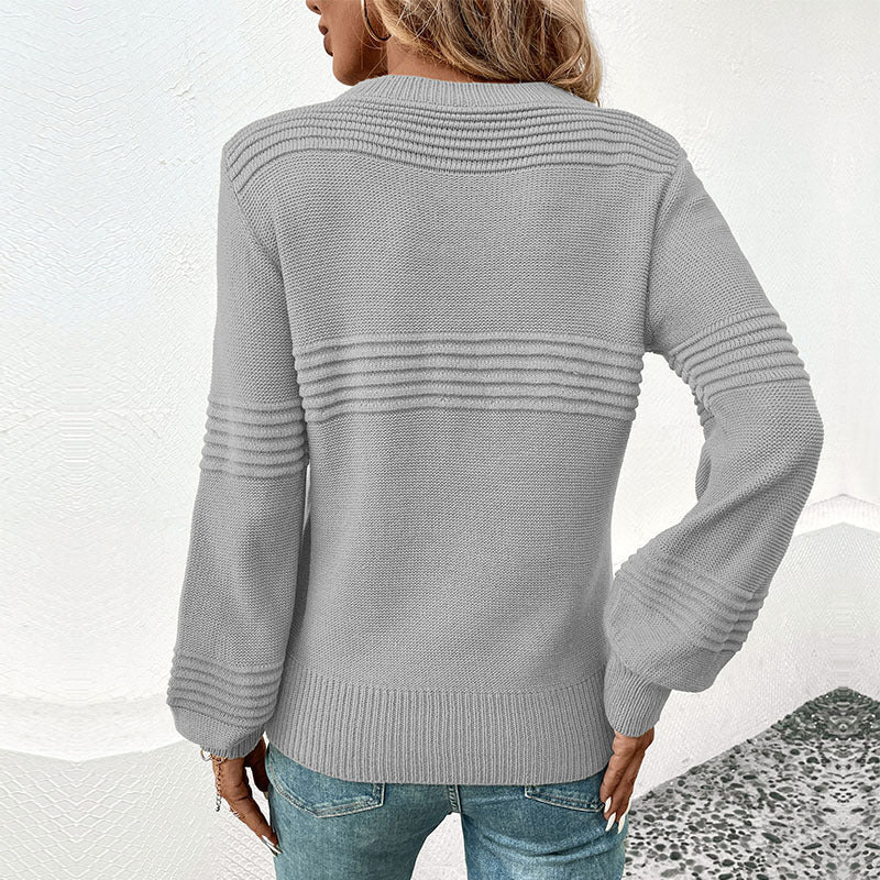 Damen exklusiver Strickpullover mit strukturiertem Design R&B