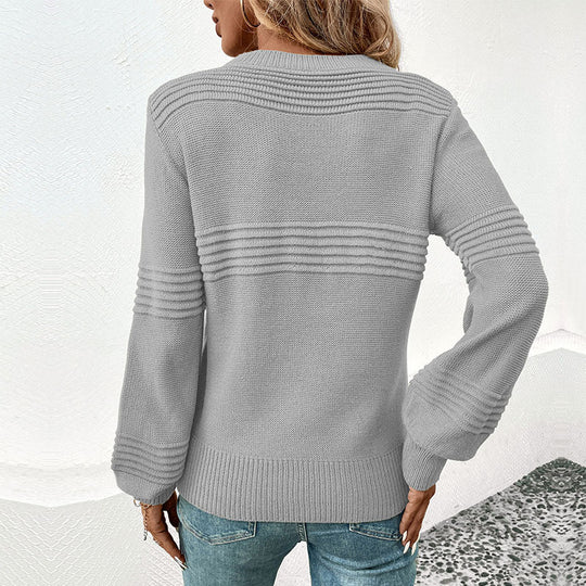 Damen exklusiver Strickpullover mit strukturiertem Design R&B