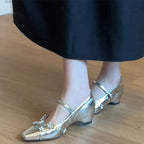 Damen elegante Ballerinas mit glamourösen Schmuckdetails R&B