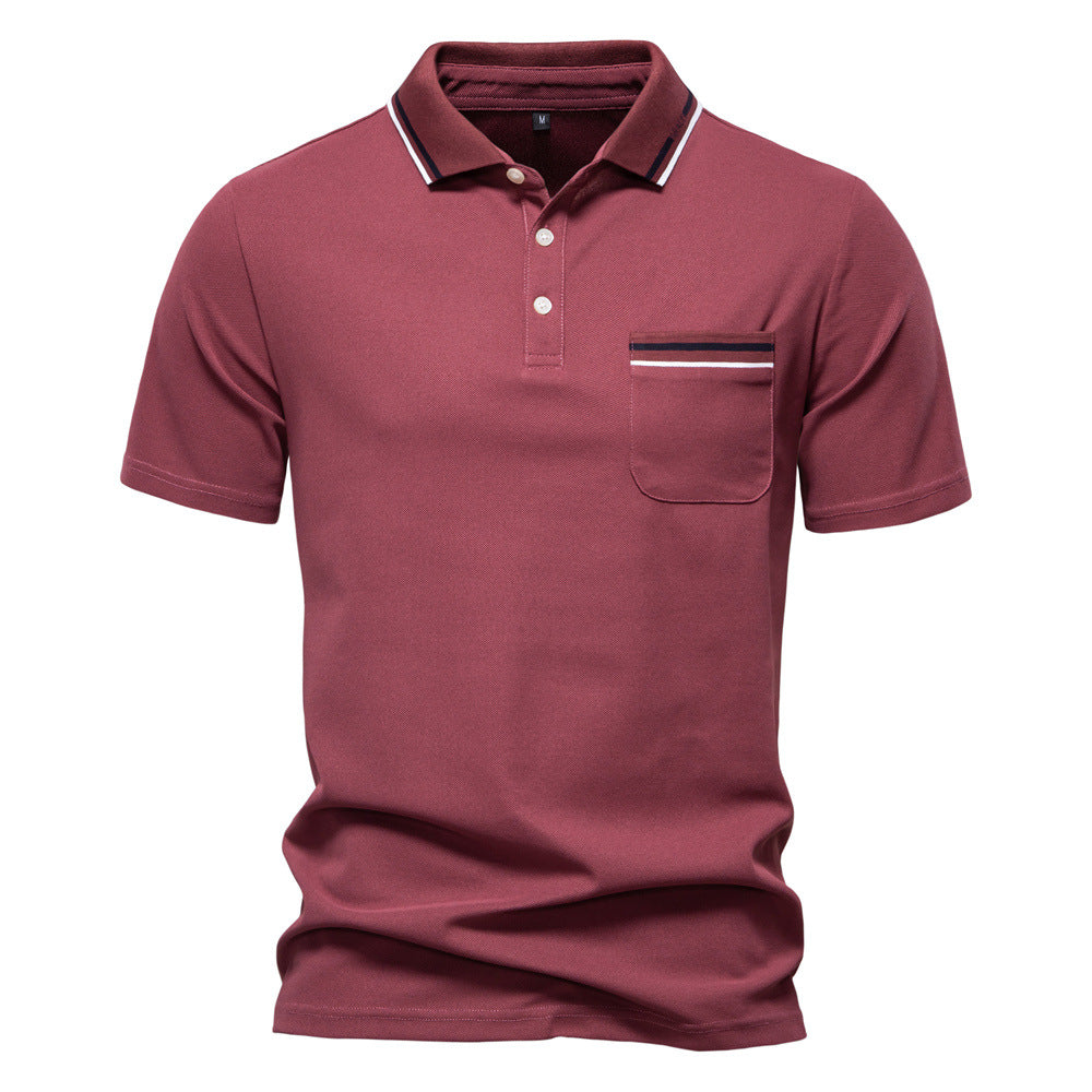 Herren Poloshirt mit modernem Streifenakzent und samtweichem Gewebe R&B