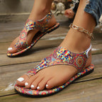 Damen bequeme Zehentrenner mit fesselndem Paisleymuster R&B
