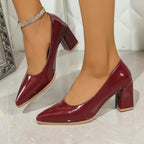 Damen elegante High Heel Pumps mit glänzendem Finish R&B