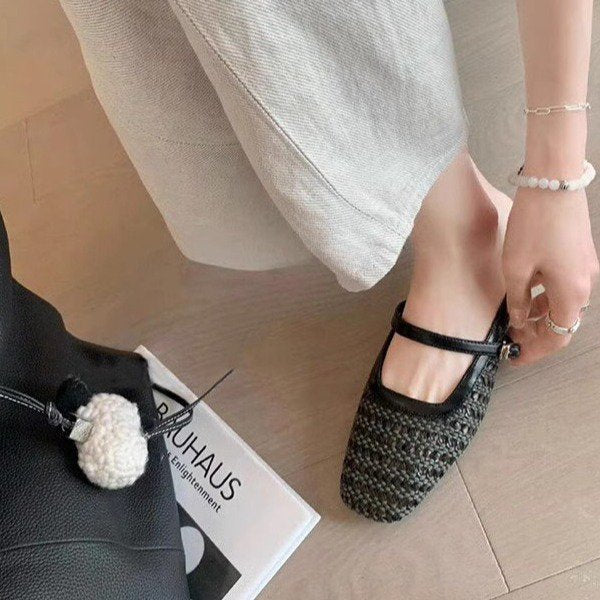 Damen elegante Ballerinas mit modischem Riemchen und atmungsaktiver Perforation R&B