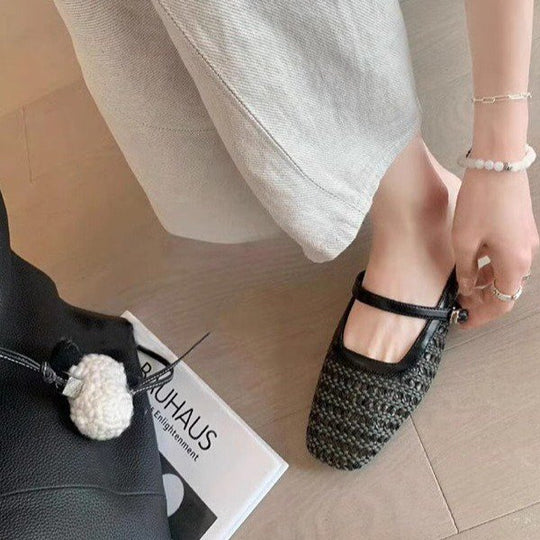 Damen elegante Ballerinas mit modischem Riemchen und atmungsaktiver Perforation R&B