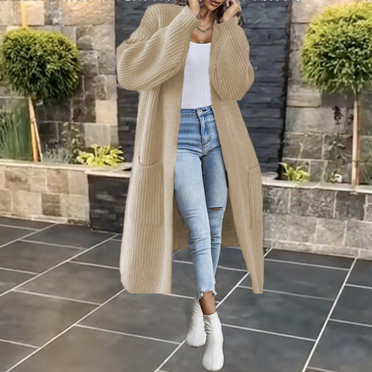Damen Großer Strickmantel mit tiefen Taschen und lässigem Schnitt R&B