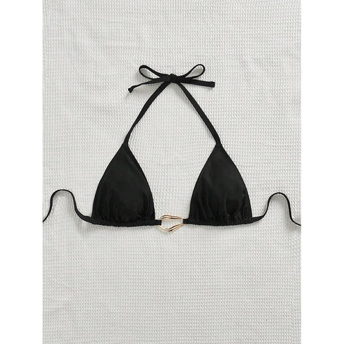 Damen Triangel-Bikinioberteil mit verstellbaren Trägern und elegantem Goldverschluss R&B