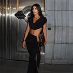 Damen Elegantes Jumpsuit-Set mit Drapierung und schmalem Bein R&B