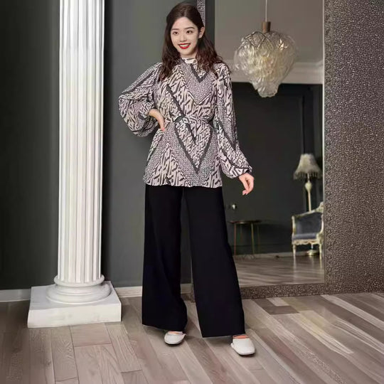 Damen Modischer Oversize-Blazer mit Gürtel R&B