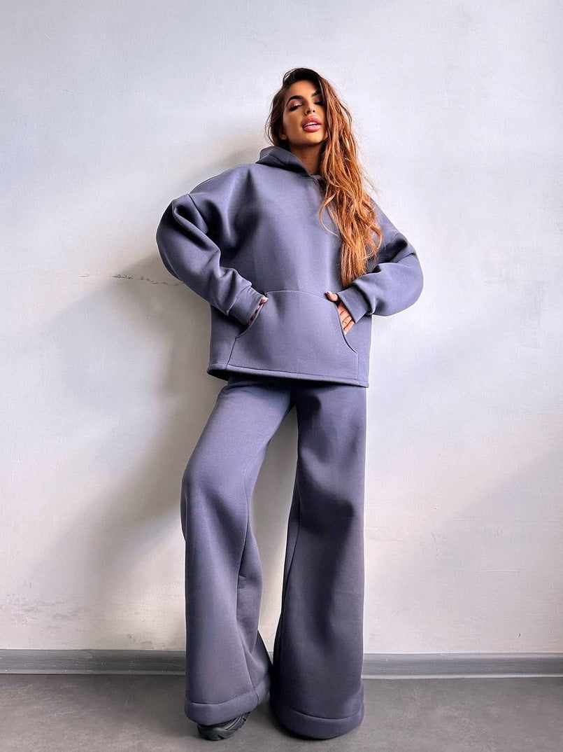 Damen Oversized Hoodie und weit geschnittene Jogginghose Set R&B