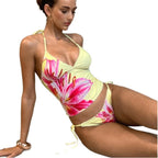 Damen Hochgeschnittener Tankini mit floralen Akzenten R&B