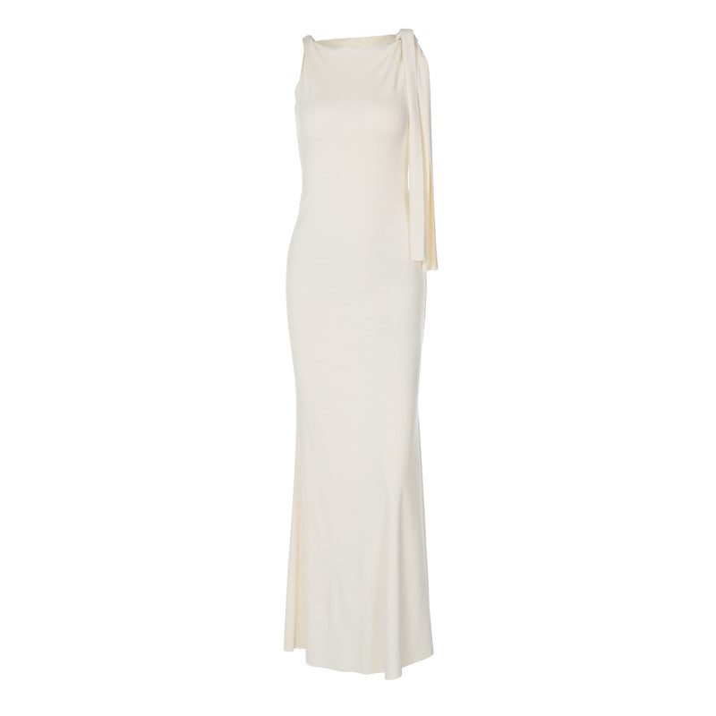 Damen Elegantes Maxikleid mit asymmetrischen Trägerdetails R&B