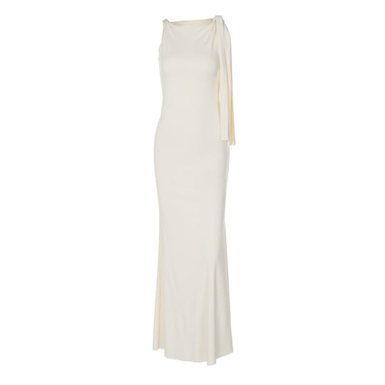 Damen Elegantes Maxikleid mit asymmetrischen Trägerdetails R&B