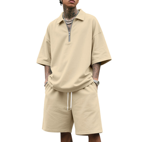 Herren lässiges Sport-Set mit kurzem Oberteil und praktischen Shorts R&B