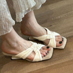 Damen Slip-On Sandalen mit elegante Faltendetails R&B
