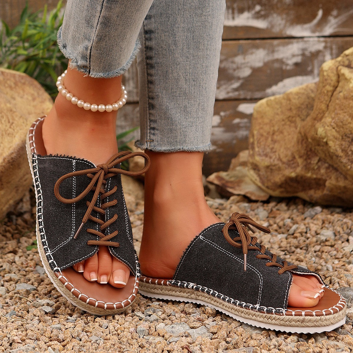 Damen Schnürsandalen im lässigen Design mit Komfortsohle R&B