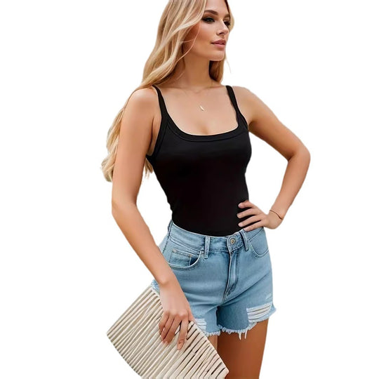Damen körperbetontes Trägershirt mit innovativem Schnitt und komfortabler Passform R&B