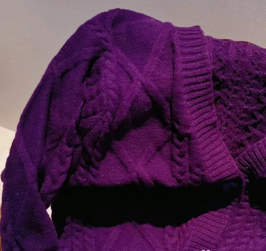 Damen Grob gestrickte Cardigan mit dekorativen Sternen R&B