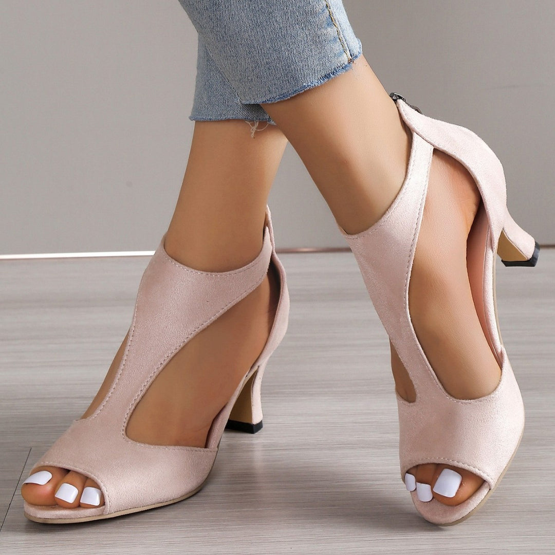Damen Absatzsandalen mit offenen Riemen und modischem Schnürdesign R&B