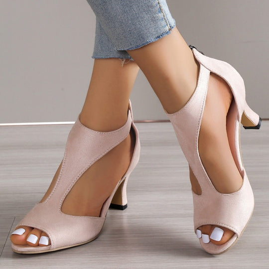 Damen Absatzsandalen mit offenen Riemen und modischem Schnürdesign R&B