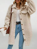 Damen Weiche und kuschelige Oversized-Jacke R&B