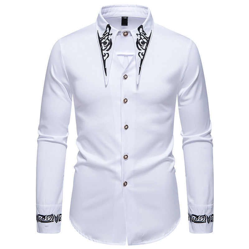 Herren Langarmhemd mit ornamentalen Akzenten R&B