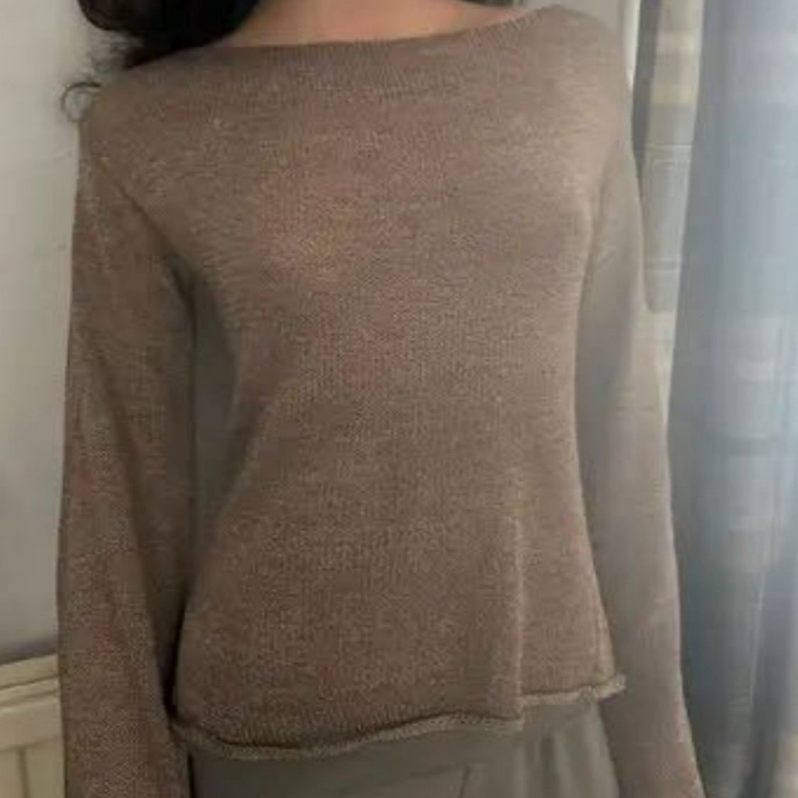 Damen Eleganter Feinstrickpullover mit lässigem Schnitt und Rundhalsausschnitt R&B