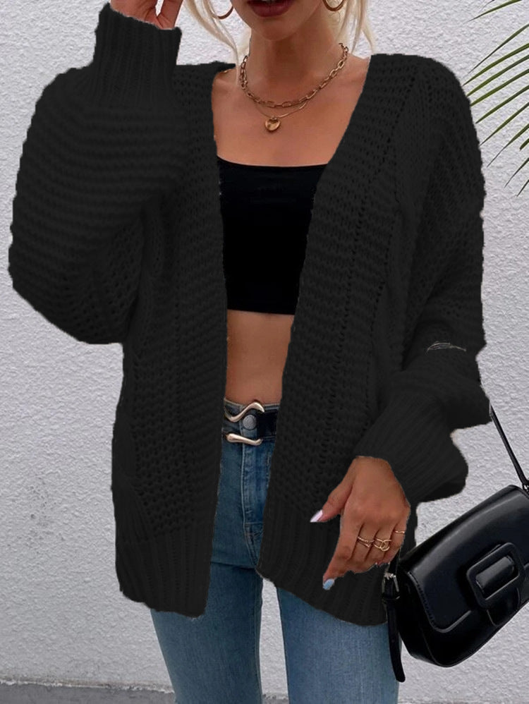 Damen Grober Strickcardigan mit tiefen Taschen und lässigem Schnitt R&B