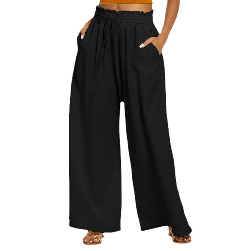 Damen Weite Freizeithose mit elastischem Bund und praktischen Taschen R&B