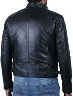 Herren Biker-Lederjacke mit Zipperdetails