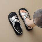 Damen bequeme Riemensandalen mit flexiblem Fußbett und anpassbarem Riemen