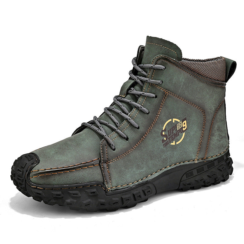 Damen robuste Schnürboots aus Kunstleder mit rutschfester Profilsohle R&B