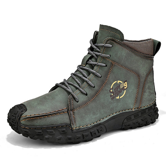 Damen robuste Schnürboots aus Kunstleder mit rutschfester Profilsohle R&B