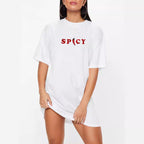 Damen T-Shirt-Kleid mit künstlerischem Blumenmotiv und figurbetontem Schnitt R&B