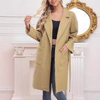 Damen Langarm Mantel mit stylischem Revers R&B